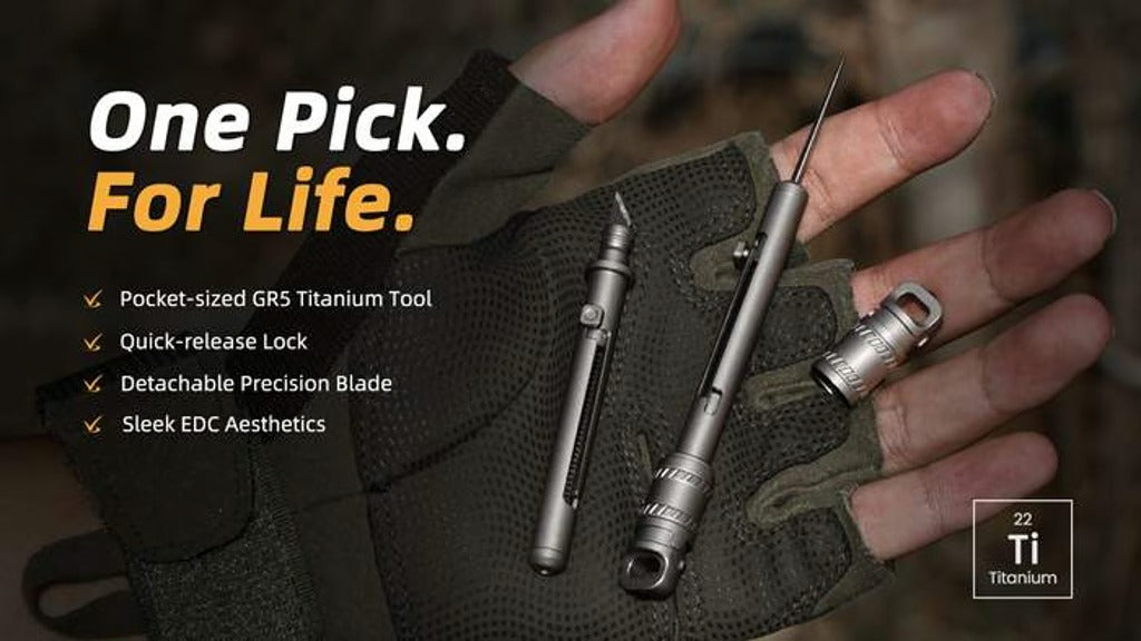 AcePick Pro: Titanium Quick-Release Multitool Toothpick