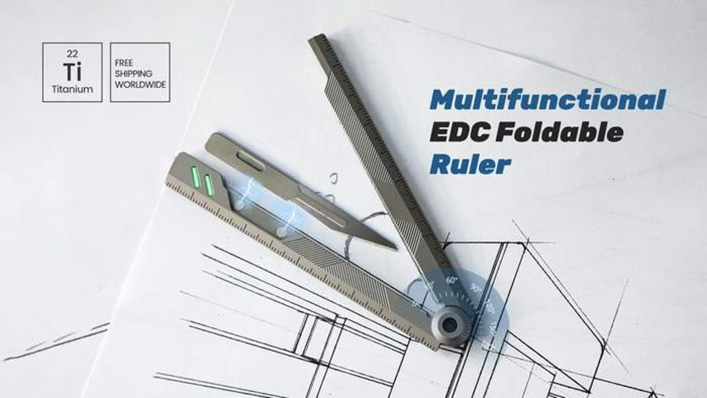 The Prule: Titanium Multifunctional EDC Foldable Ruler
