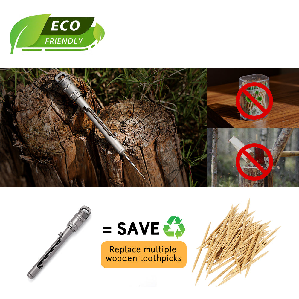 AcePick Pro: Titanium Quick-Release Multitool Toothpick