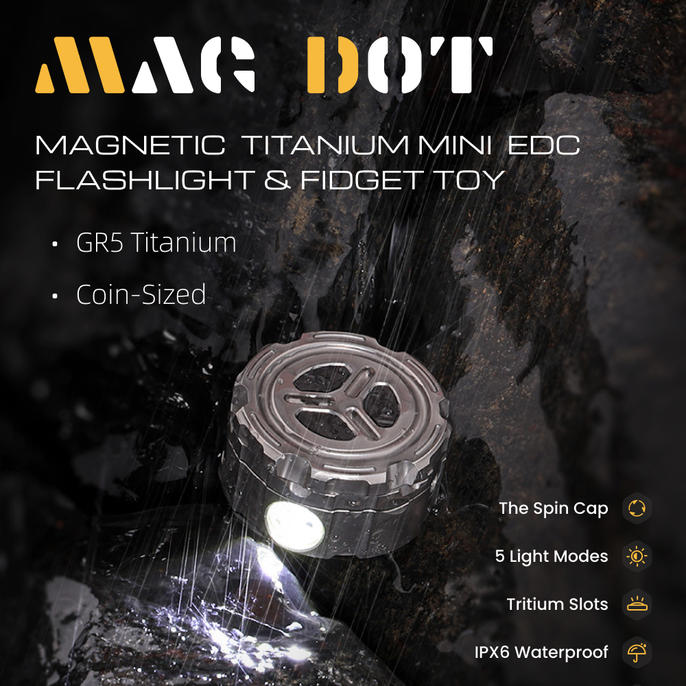 Mag-Dot: Magnetic Titanium Mini EDC Flashlight & Fidget Toy