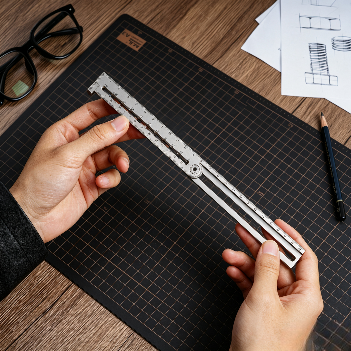 UnioArc: A 7-in-1 Titanium Folding Ruler That Works With You