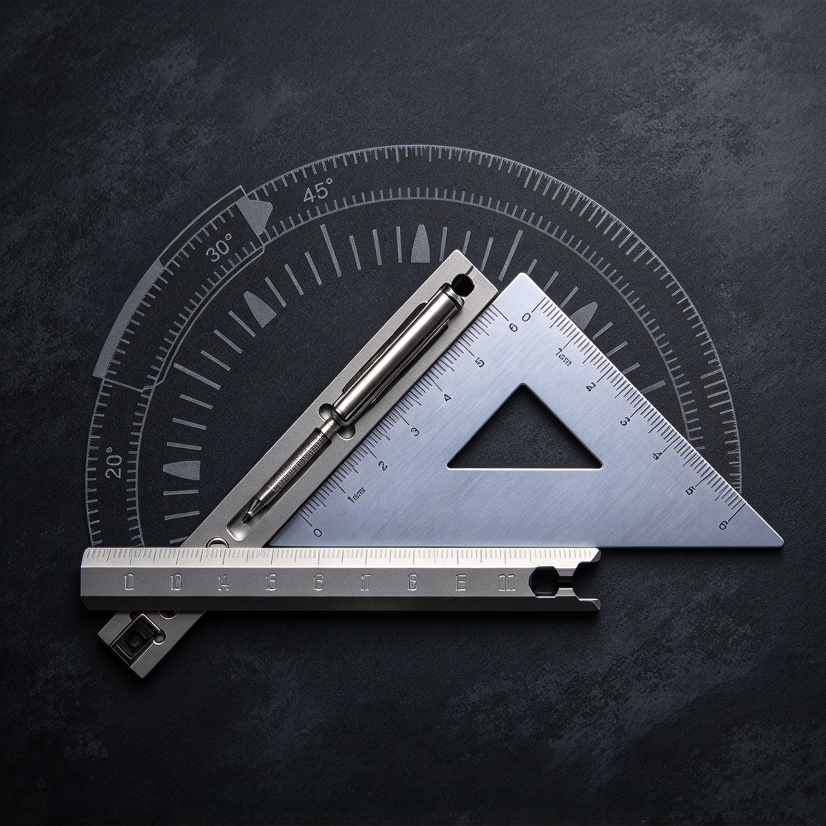 Vortex Grade 5 Titanium Ruler Pen — Dual Scale, Driver, Angle