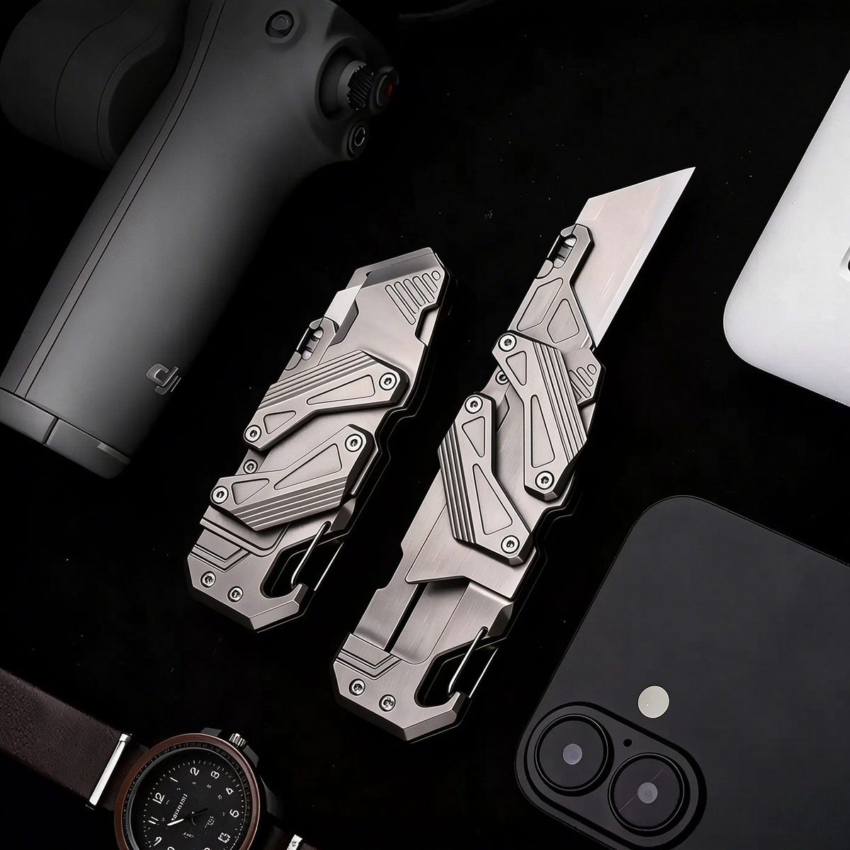 SyncraGlide: Titanium Dual-Rail Mecha Executive Craft Trimmer