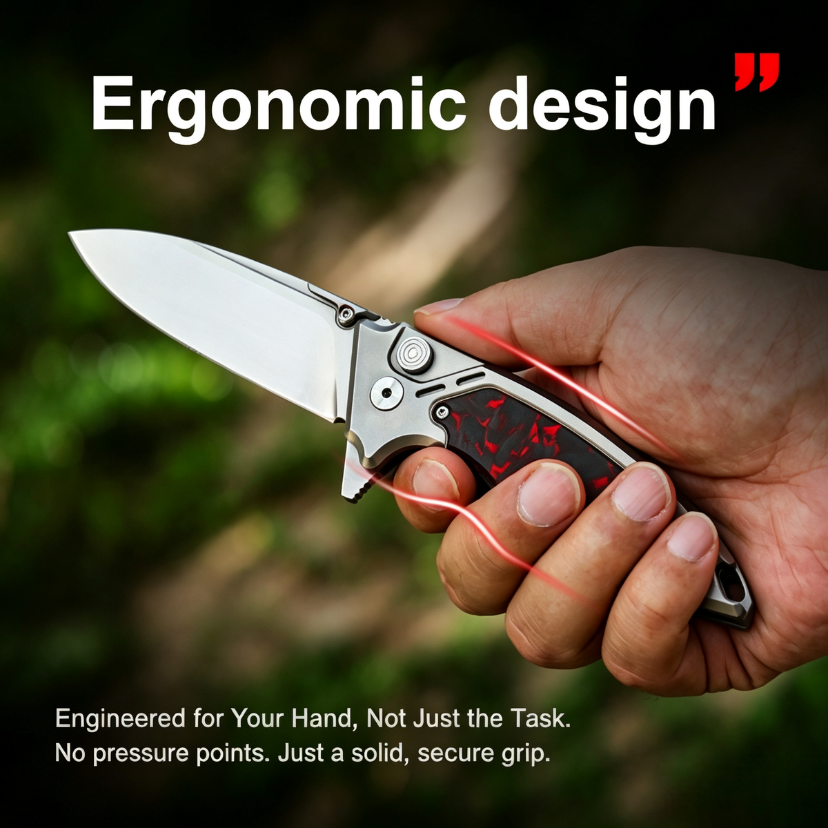 The Scarab 2.0: Ti & Carbon Handle With M390 Blade EDC Knife