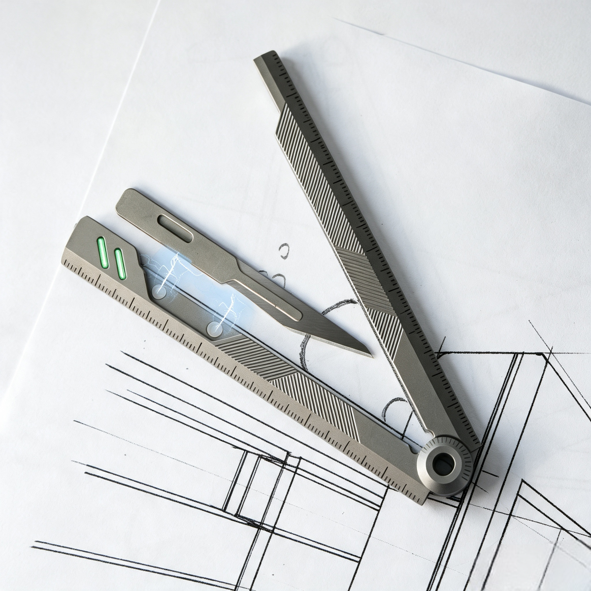 The Prule: Titanium Multifunctional EDC Foldable Ruler