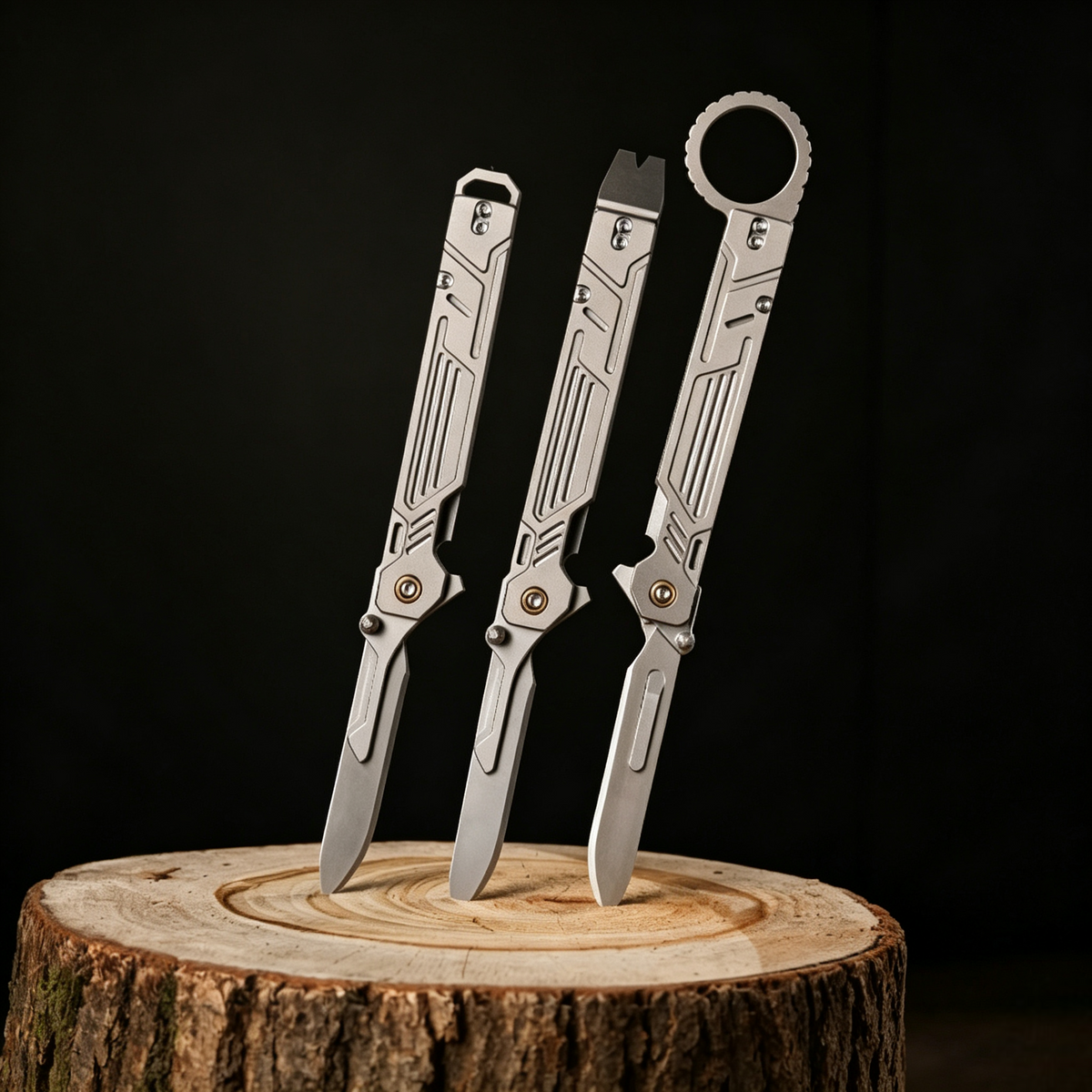 M-TiFlip - Titanium EDC Flipper Knife with Modular Ends