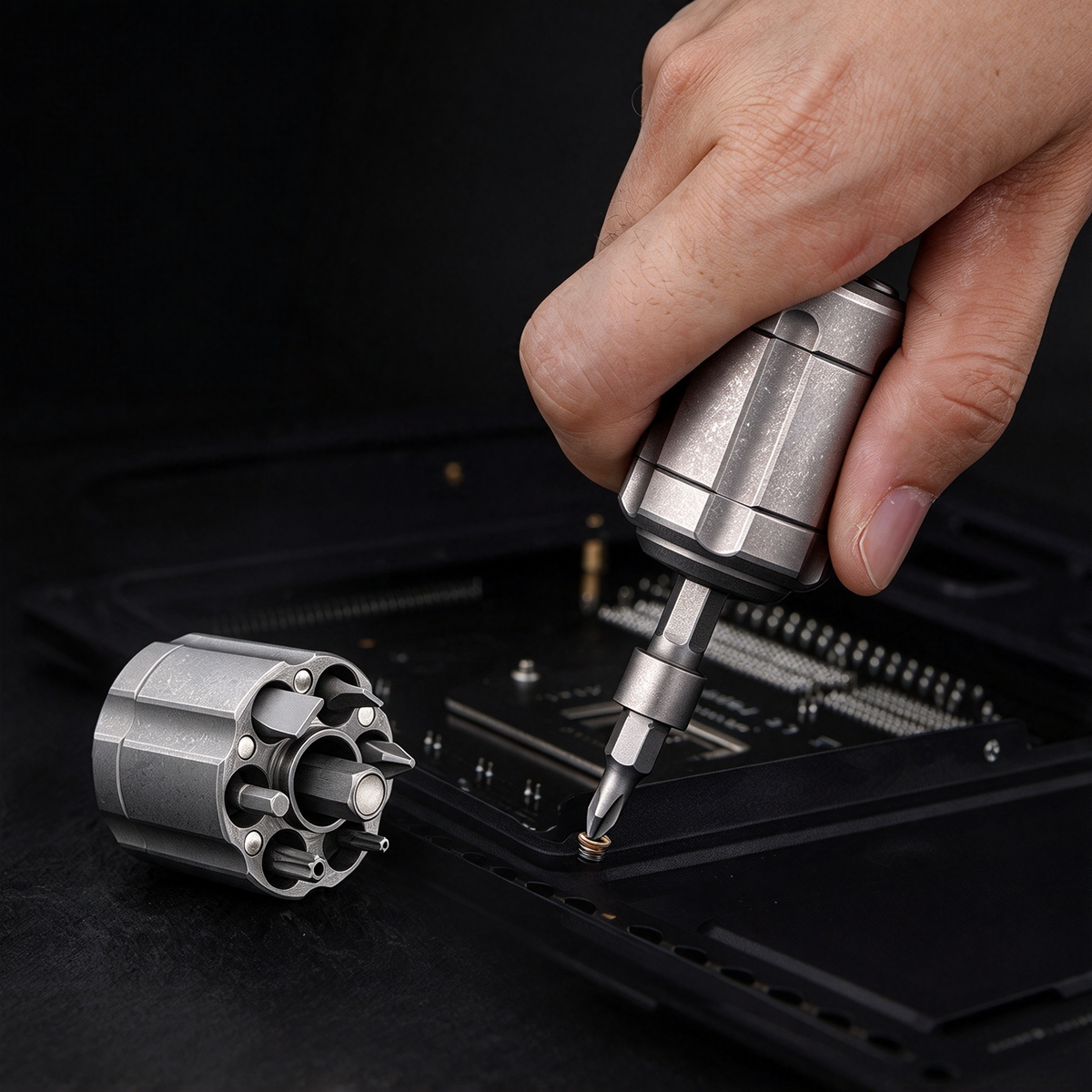 The Revolver S – Compact Titanium Ratchet Screwdriver