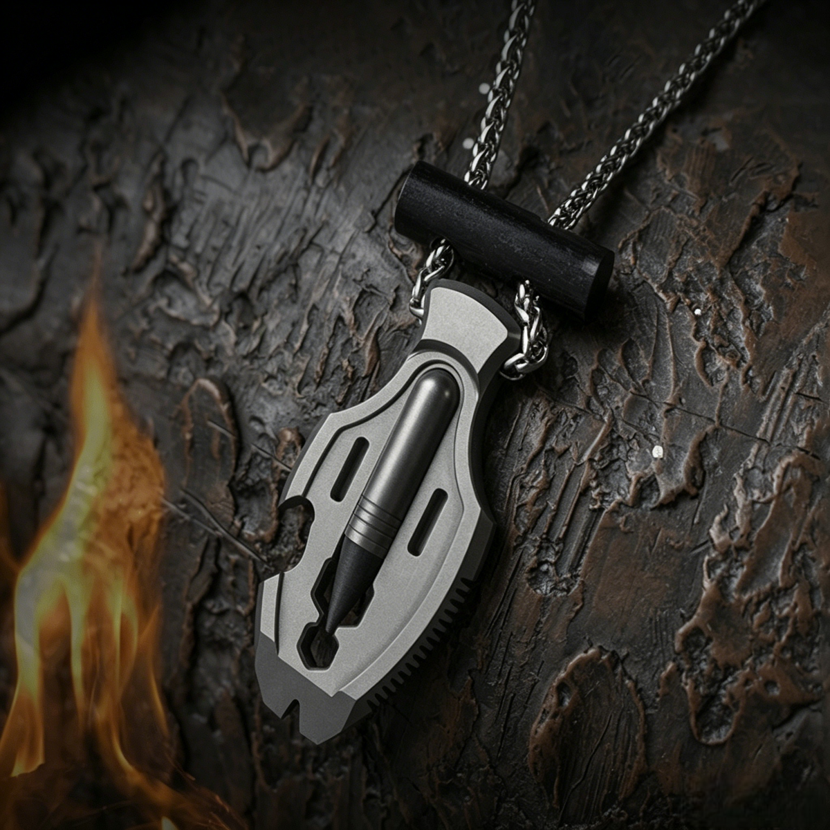 The Flounder - Titanium Multitool Pendant For EDC