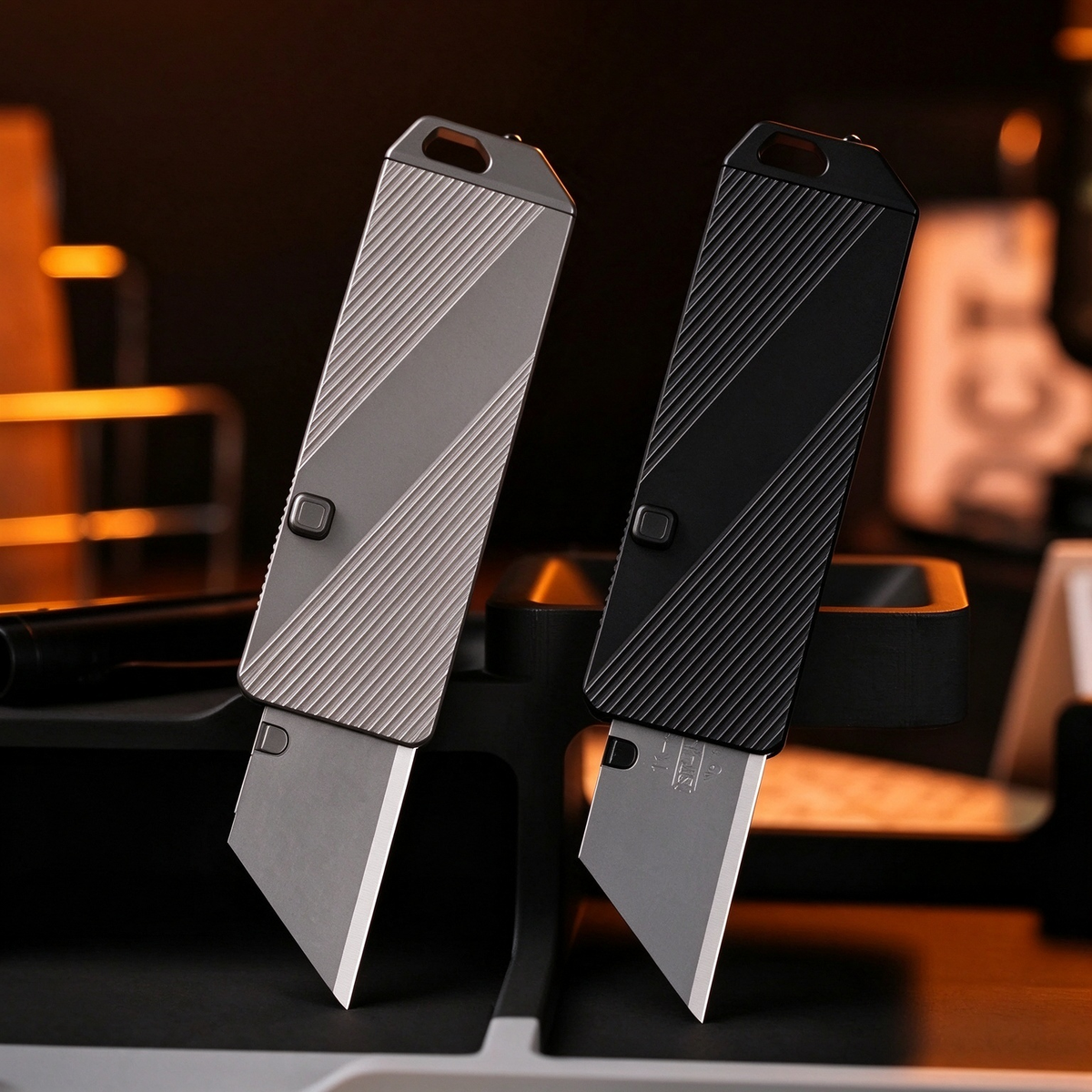 The Cubik - Titanium EDC Pocket Tool , Button-Flick Open