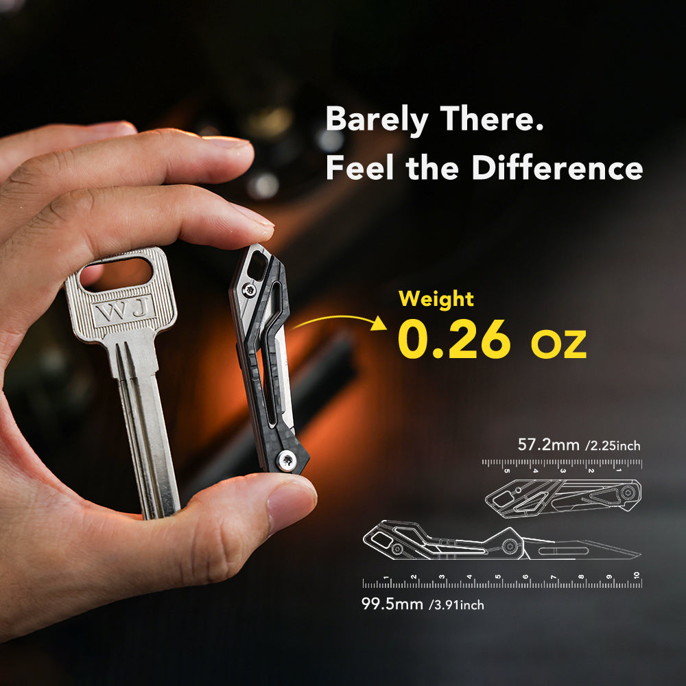 KeyKnife: Mini Titanium & Carbon Fiber EDC Scalpel