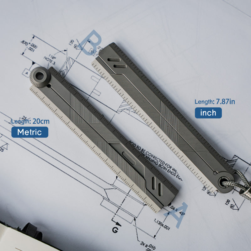 The Prule: Titanium Multifunctional EDC Foldable Ruler