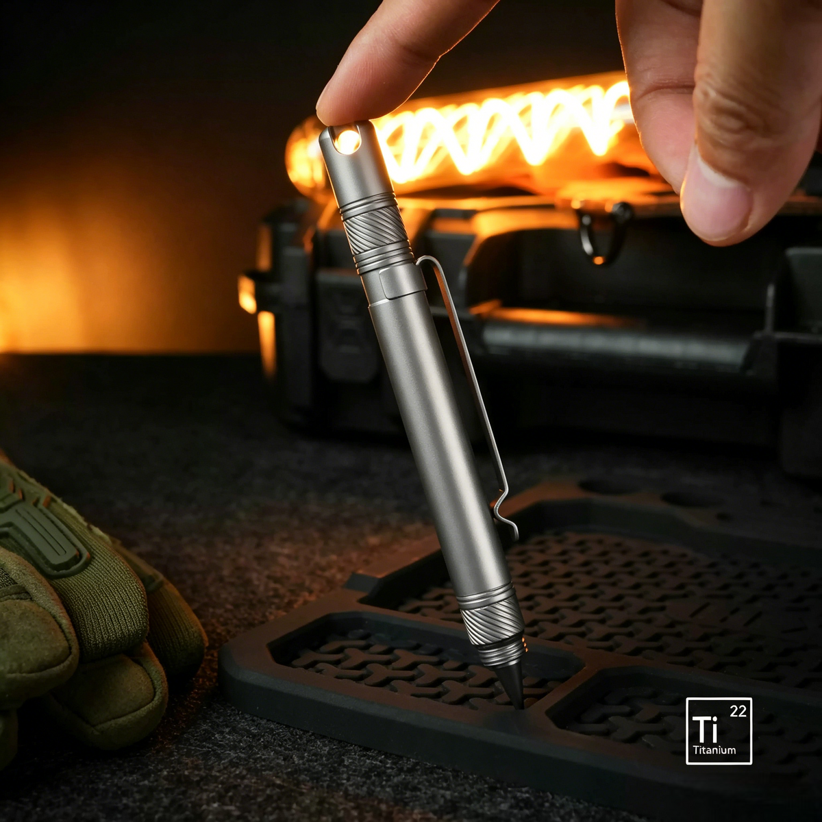 The OmniPen: Titanium Pocket Tool with 5 Smart Functions