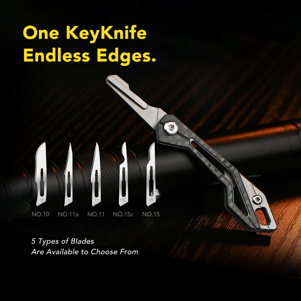 KeyKnife: Mini Titanium & Carbon Fiber EDC Scalpel