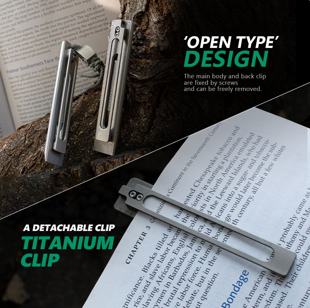The BookBond Pen-Your Titanium Multitool Bookmark Companion