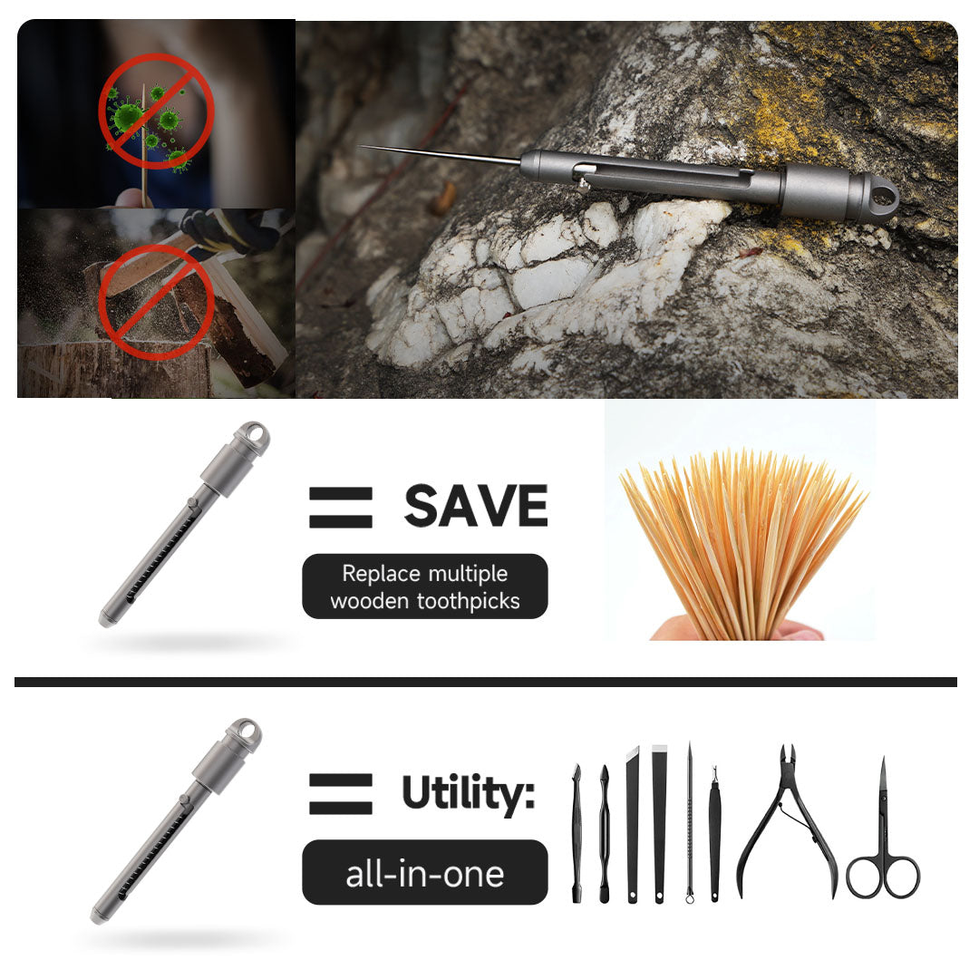 The AcePick - Titanium Quick Release Toothpick & Multi-tool