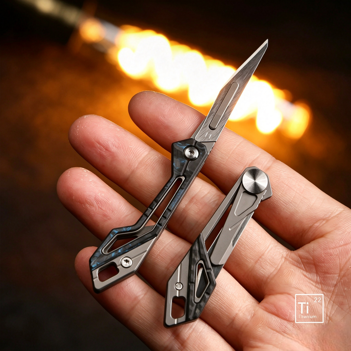 KeyKnife: Mini Titanium & Carbon Fiber EDC Scalpel