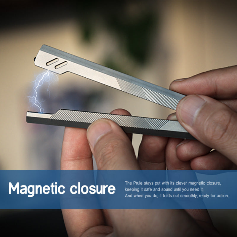 The Prule: Titanium Multifunctional EDC Foldable Ruler