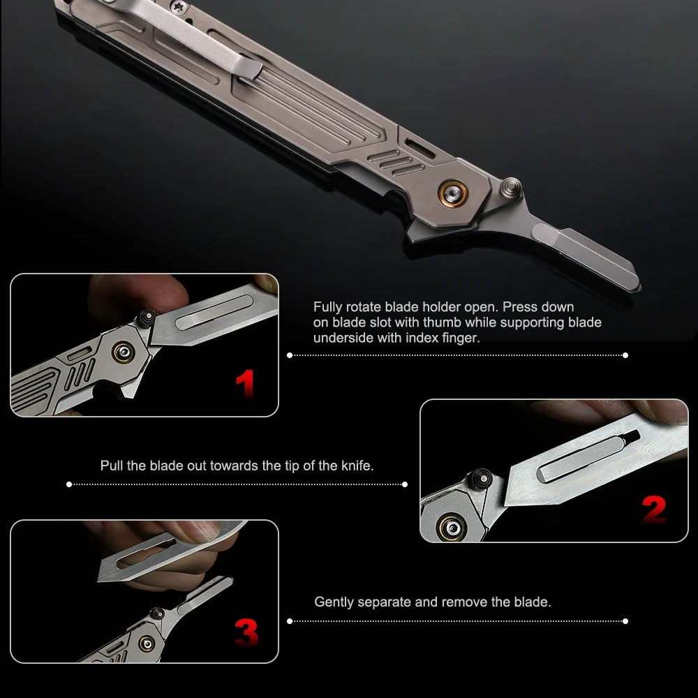 M-TiFlip - Titanium EDC Flipper Knife with Modular Ends