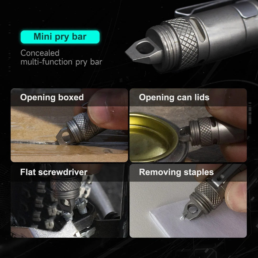 The BoltLite:Modular Titanium EDC Pen & Flashlight & Pry Bar