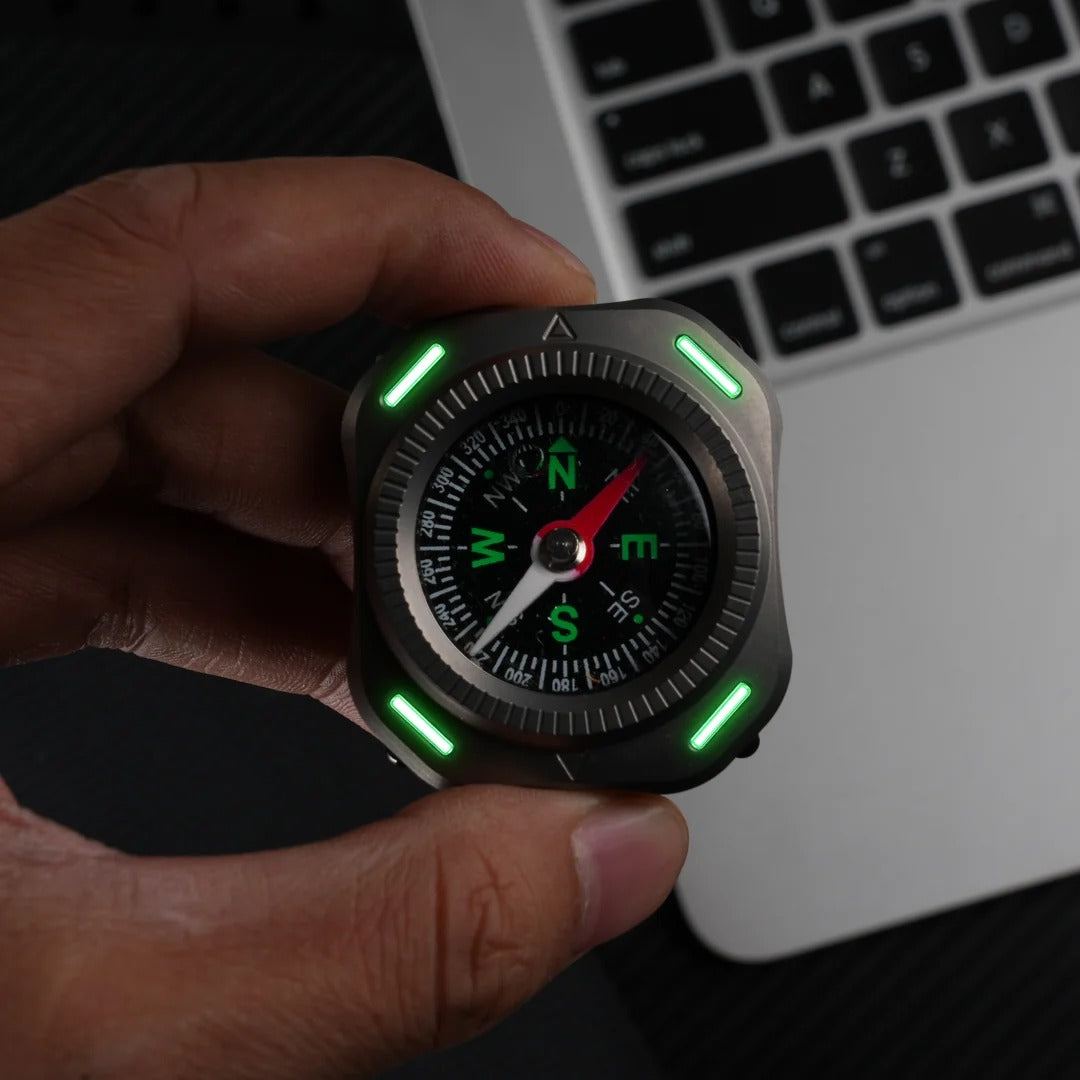CompaX — A Titanium Compass with Multiple Carry Options