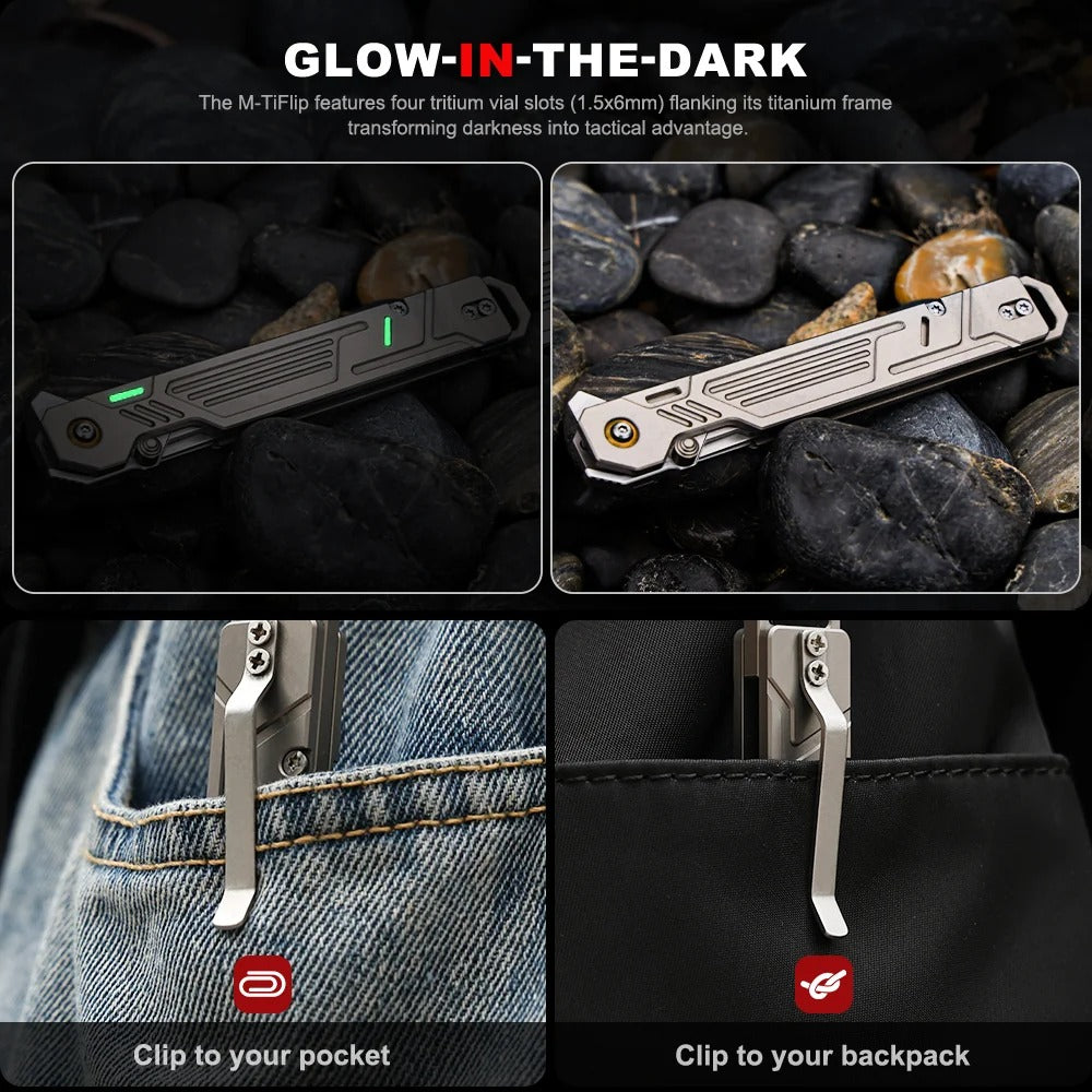 M-TiFlip - Titanium EDC Flipper Knife with Modular Ends