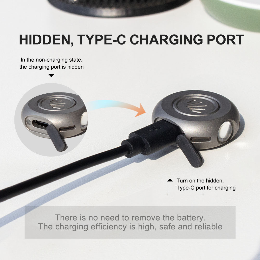 The MiCoin - Titanium Coin-Sized Rechargeable Flashlight