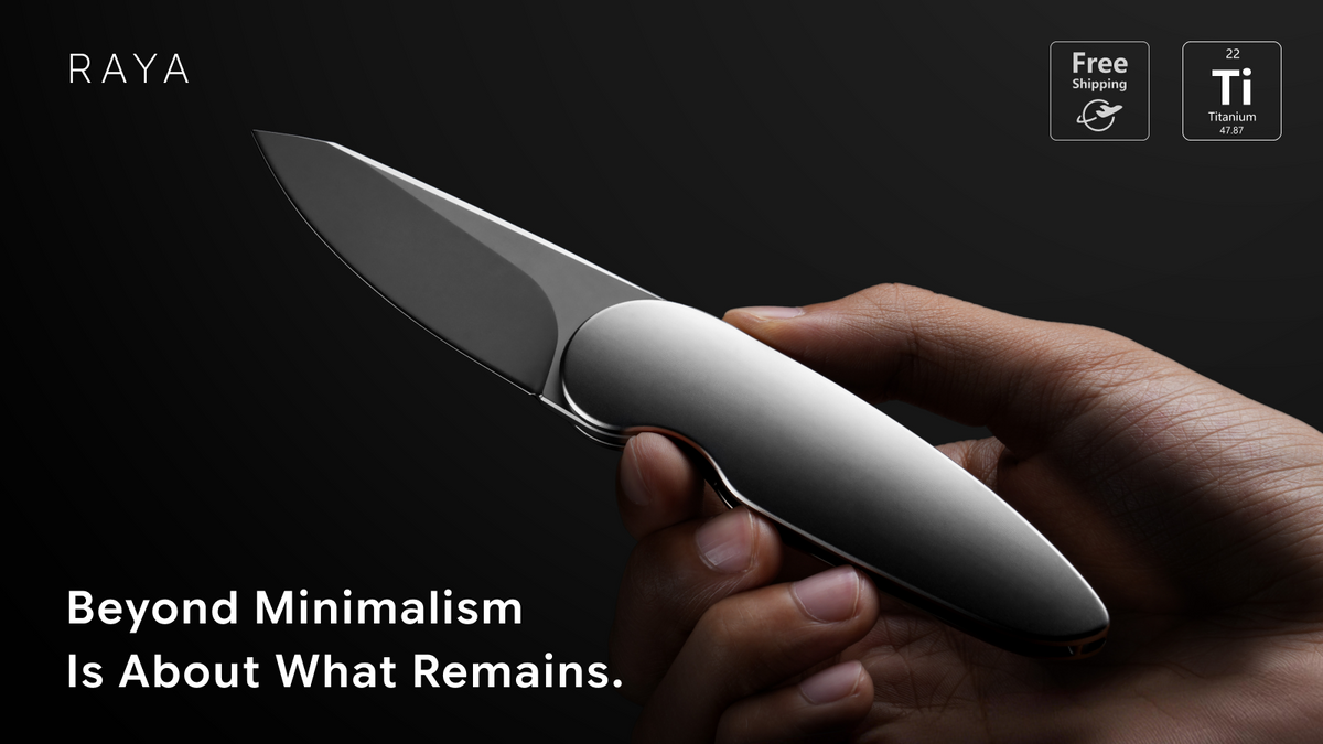Raya: Titanium & M390 EDC Cutting Tool, Only the Essential