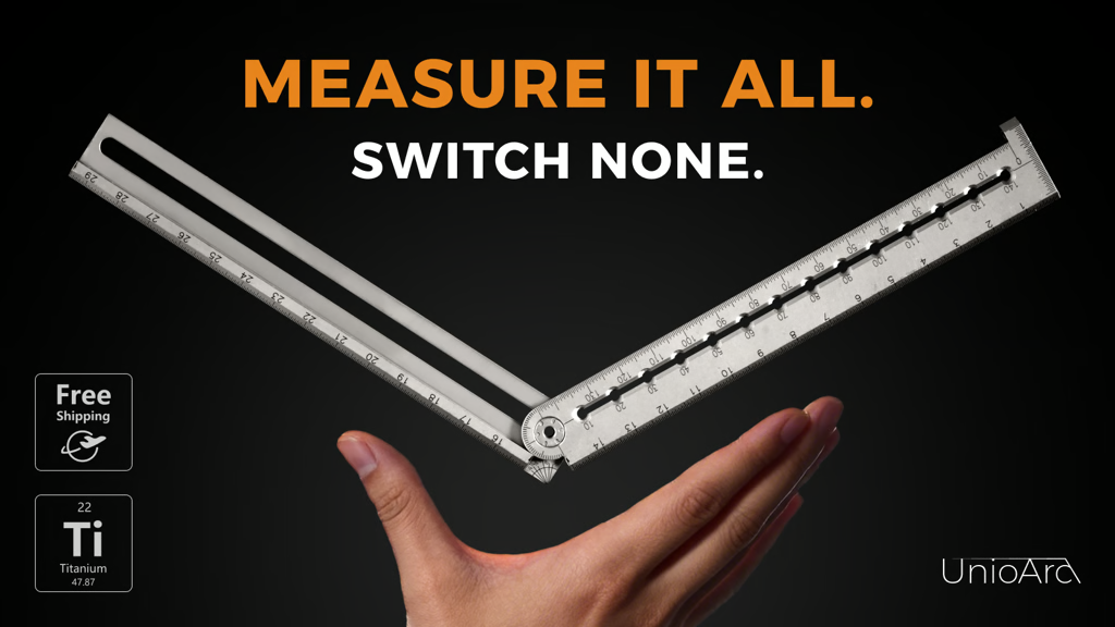 UnioArc: A 7-in-1 Titanium Folding Ruler That Works With You