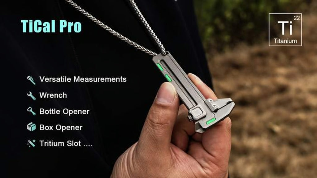 TiCal Pro - Titanium Mini Caliper with 9+ Functions in One
