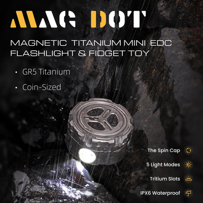 Mag-Dot: Magnetic Titanium Mini EDC Flashlight & Fidget Toy