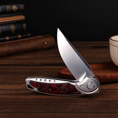 GraphiX: Ti & Carbon Folding Knife — M390/D2 Blade