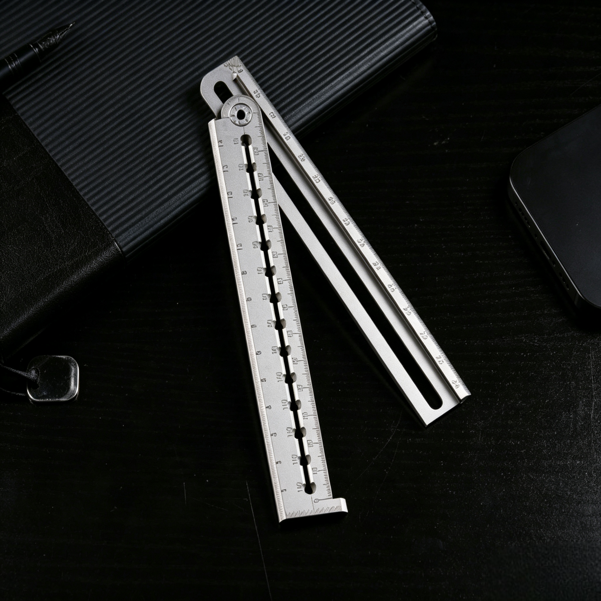UnioArc: A 7-in-1 Titanium Folding Ruler That Works With You