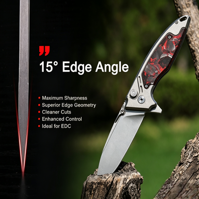 The Scarab 2.0: Ti & Carbon Handle With M390 Blade EDC Knife