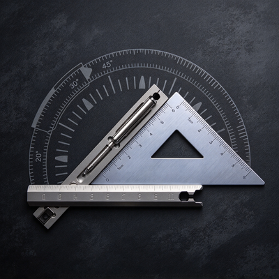 Vortex Grade 5 Titanium Ruler Pen — Dual Scale, Driver, Angle