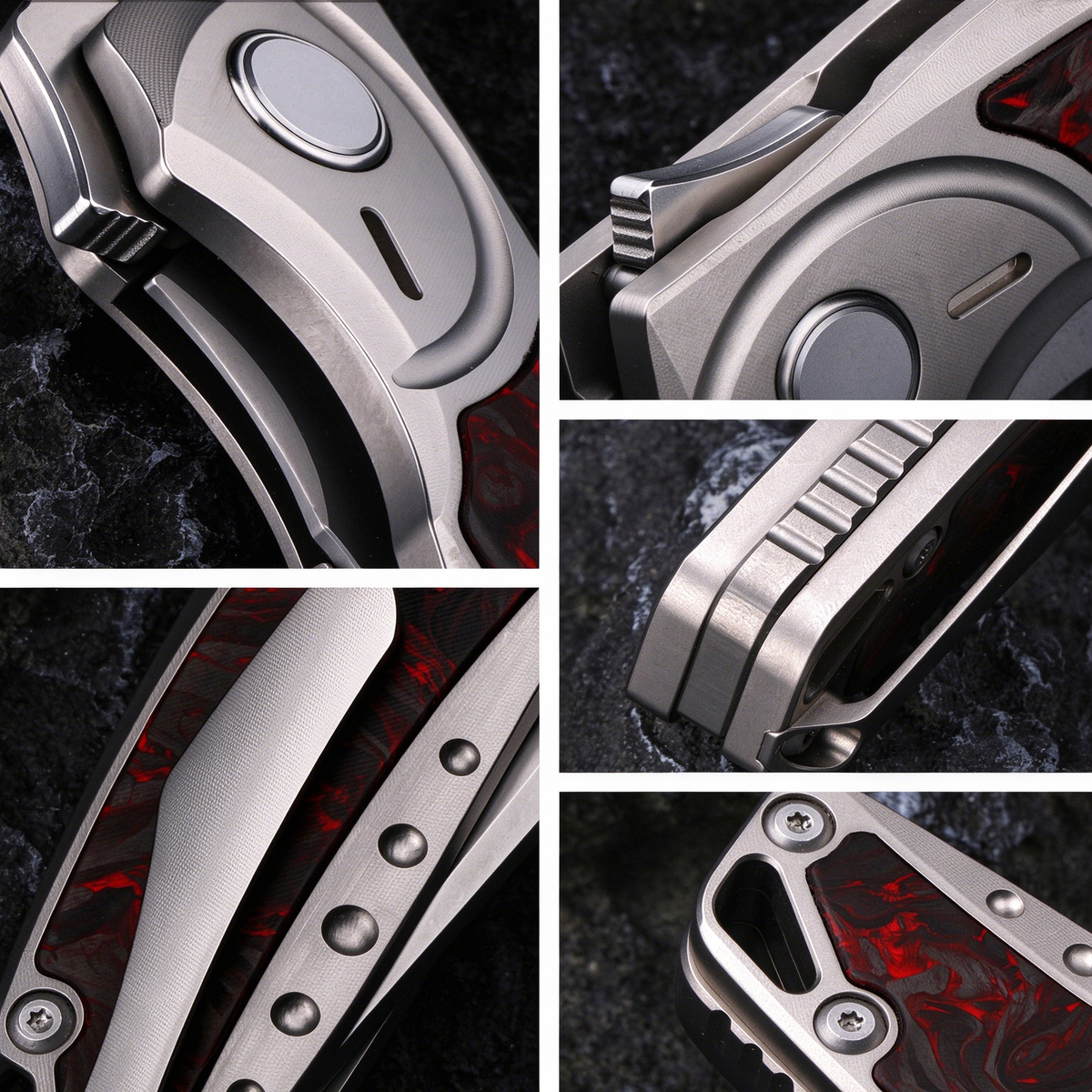 GraphiX: Ti & Carbon Folding Knife — M390/D2 Blade