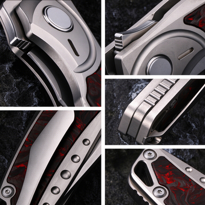 GraphiX: Ti & Carbon Folding Knife — M390/D2 Blade