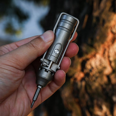 The GripNGo Driver | Titanium EDC Pocket Ratchet Screwdriver