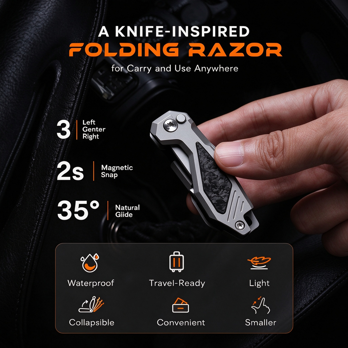 titanium folding travel razor