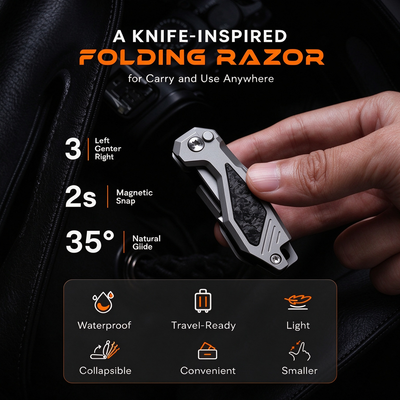 titanium folding travel razor