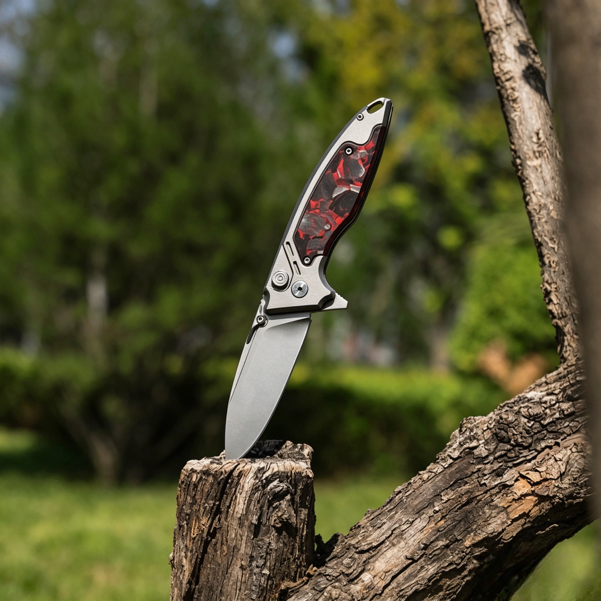 The Scarab 2.0: Ti & Carbon Handle With M390 Blade EDC Knife
