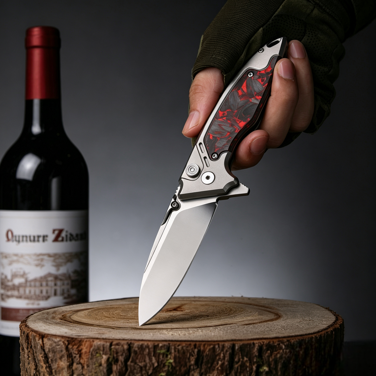 The Scarab 2.0: Ti & Carbon Handle With M390 Blade EDC Knife