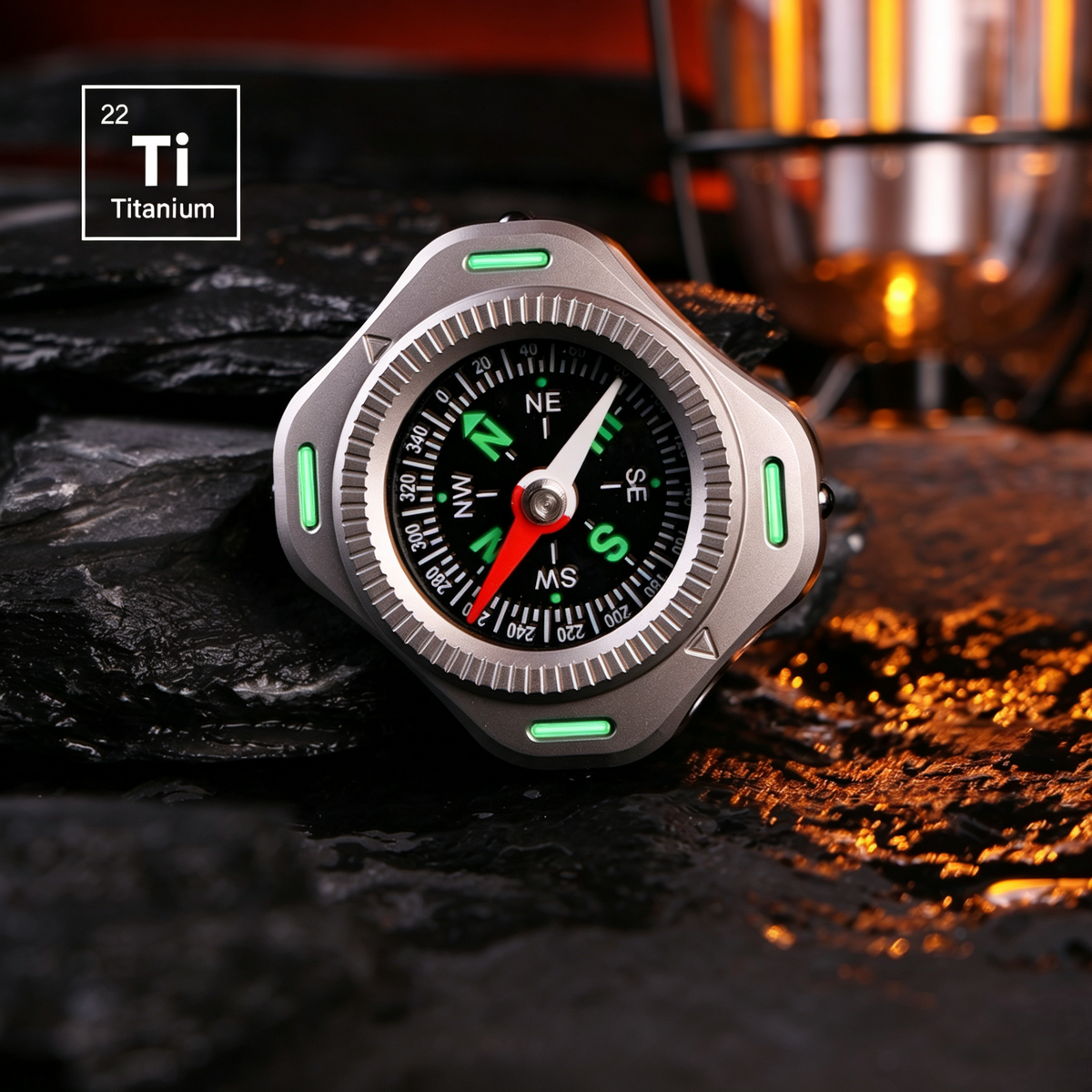 CompaX — A Titanium Compass with Multiple Carry Options