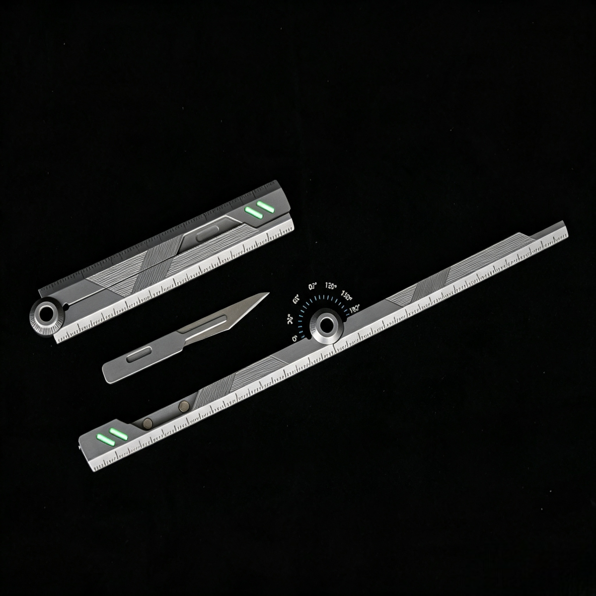 The Prule: Titanium Multifunctional EDC Foldable Ruler