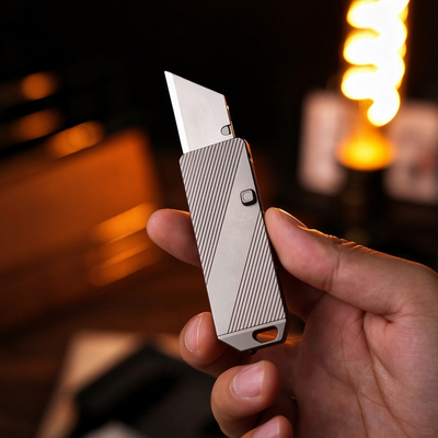 The Cubik - Titanium EDC Pocket Tool , Button-Flick Open
