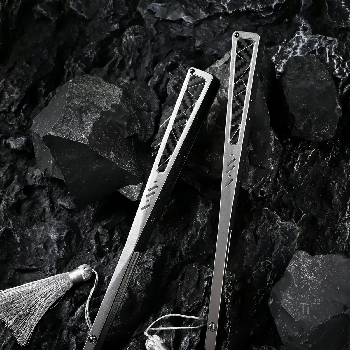 The Galaxy: Titanium EDC Kung Fu Folding Fan/ Emergency Tool