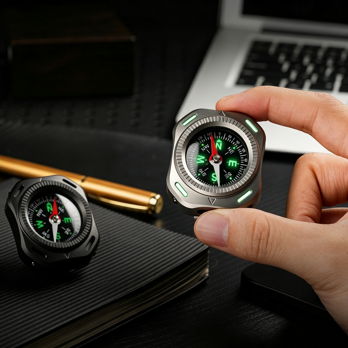 CompaX — A Titanium Compass with Multiple Carry Options