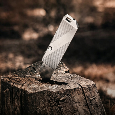 The Cubik - Titanium EDC Pocket Tool , Button-Flick Open