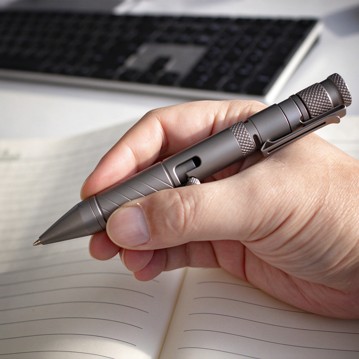 The BoltLite:Modular Titanium EDC Pen & Flashlight & Pry Bar