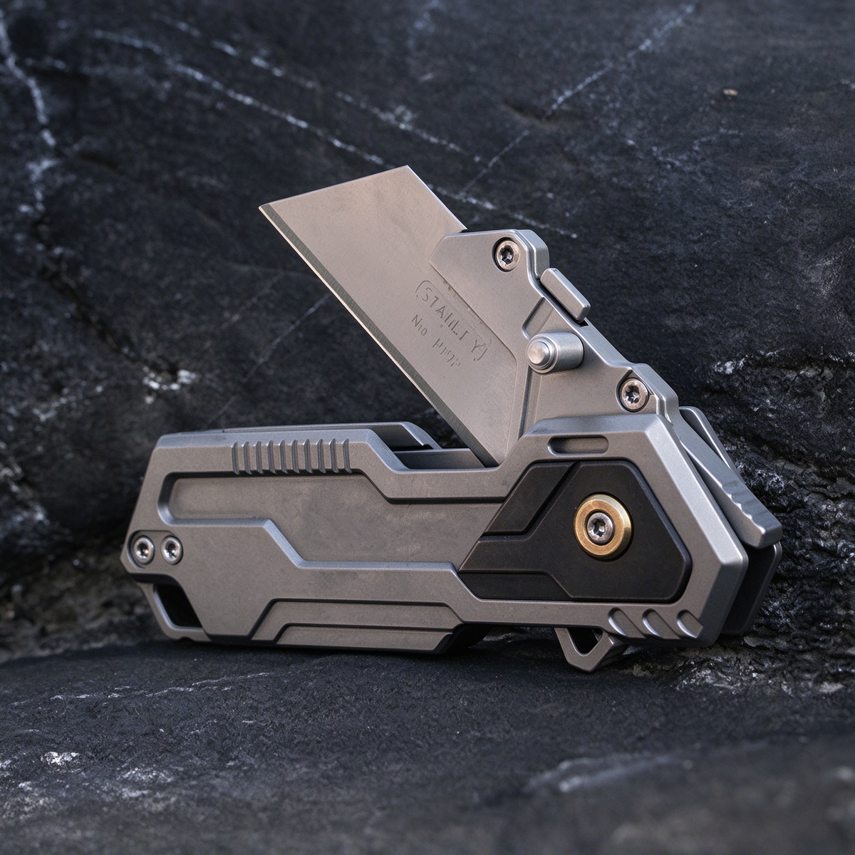 Phantom 2.0 Gr5 Titanium Folding Utility Cutter — Replaceable Insert, Pocket Clip