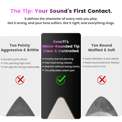 ResoTi | Titanium Guitar Pick with Sweat-Activated Grip